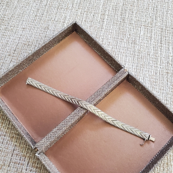 Vintage Sterling Silver Chevron Link Bracelet - Picture 6 of 7